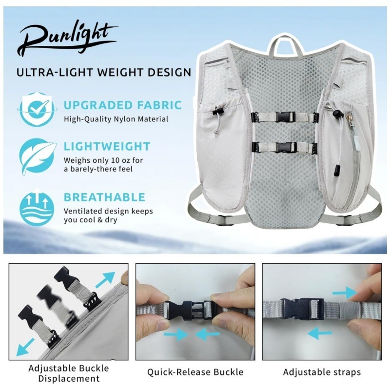 Black Lightweight Hydration Backpack with 1.5L Water Bladder Compact Cycling view 3