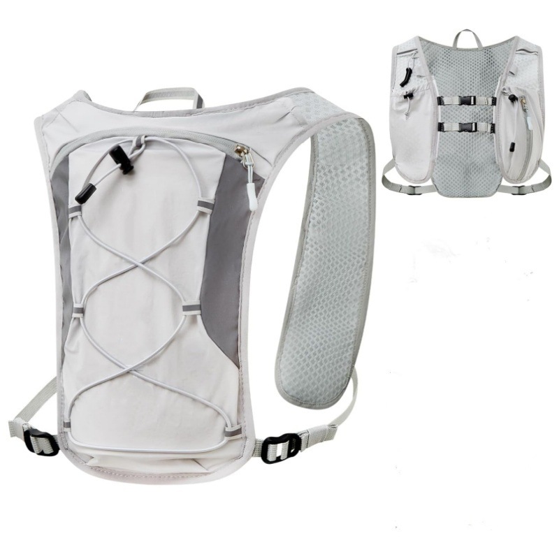 Grey Lightweight Hydration Backpack with 1.5L Water Bladder Compact Cycling