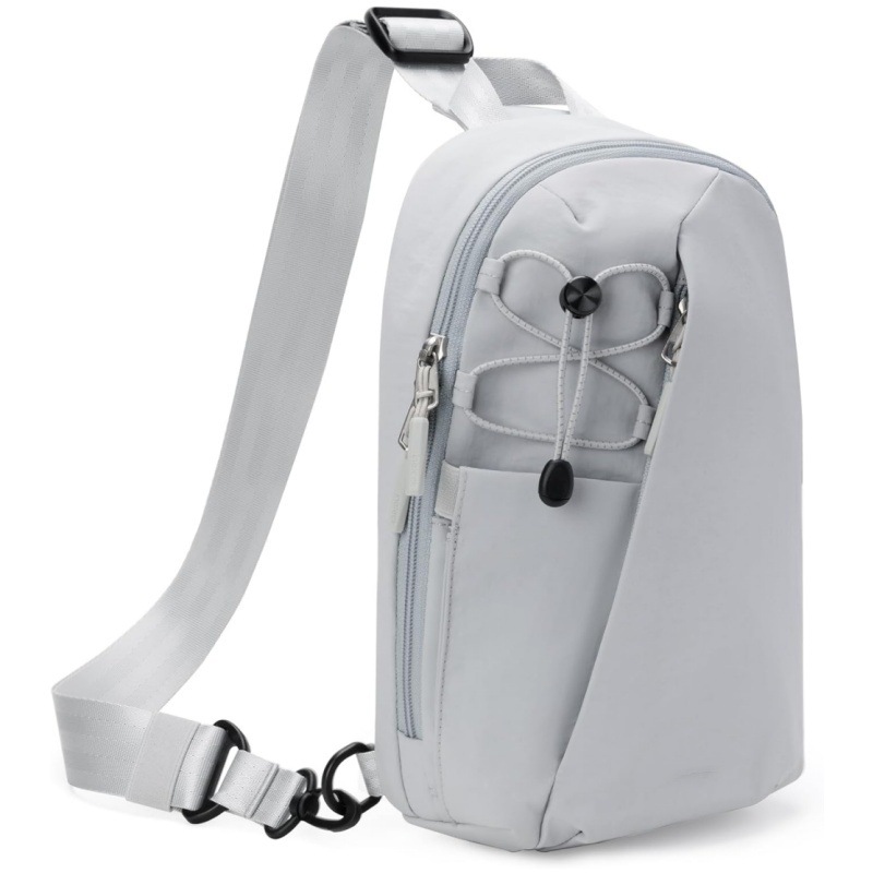 Grey Modern Urban Sling Bag Crossbody Chest Pack with Quick Adjustable Strap