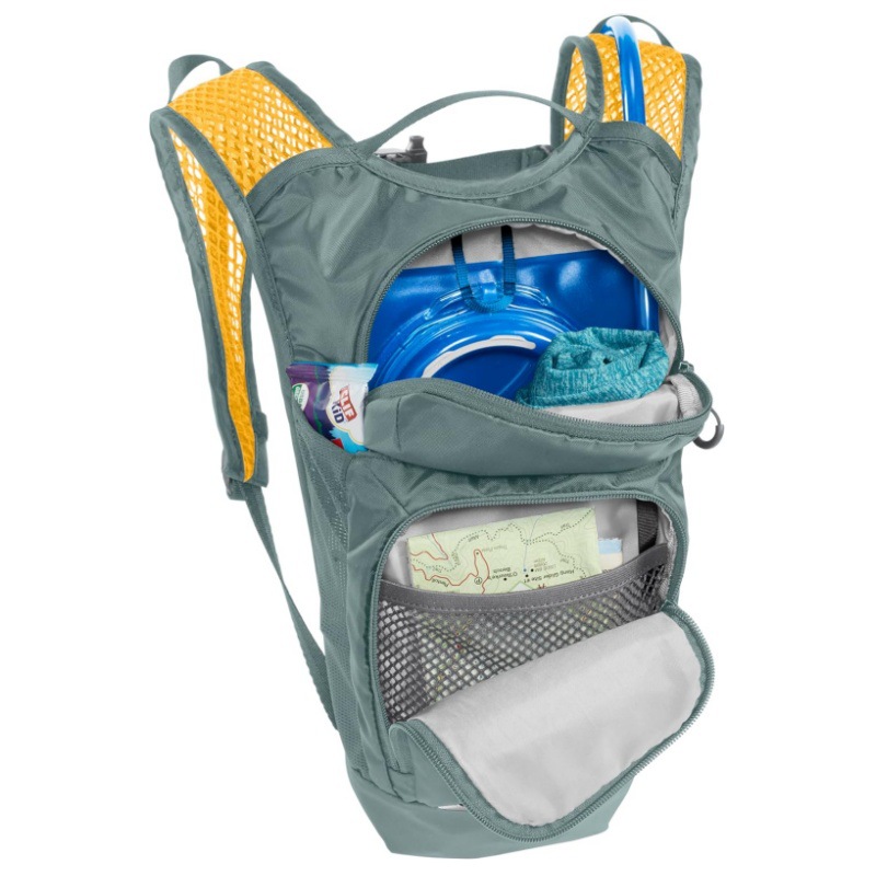 Grey Compact Hydration Backpack Lightweight Cycling Daypack for MTB and view 3