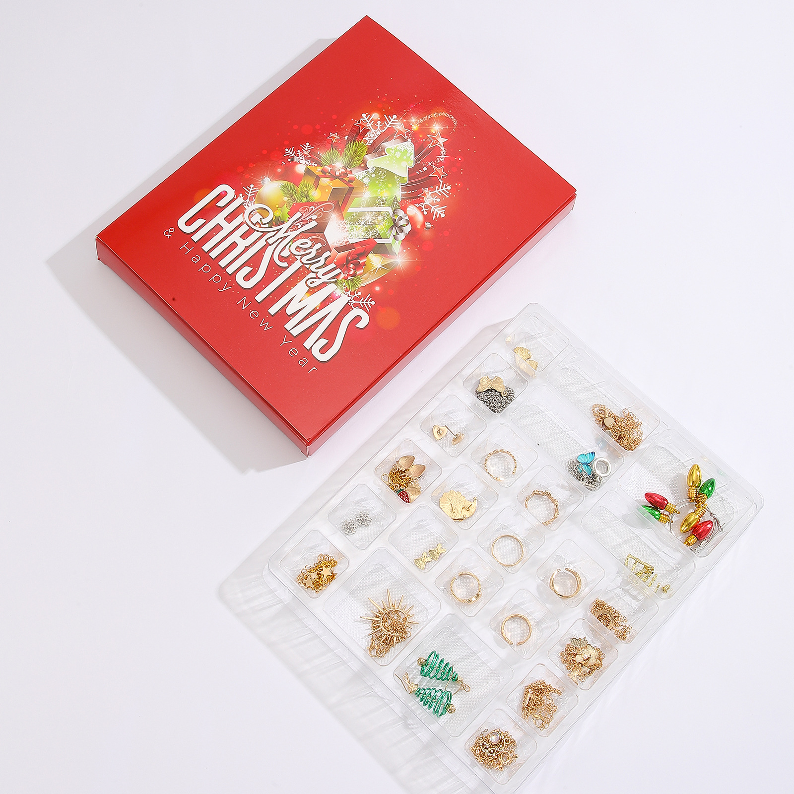 Santa Claus Edition Christmas Jewellery Advent Calendar 24 Day Countdown Blind view 2