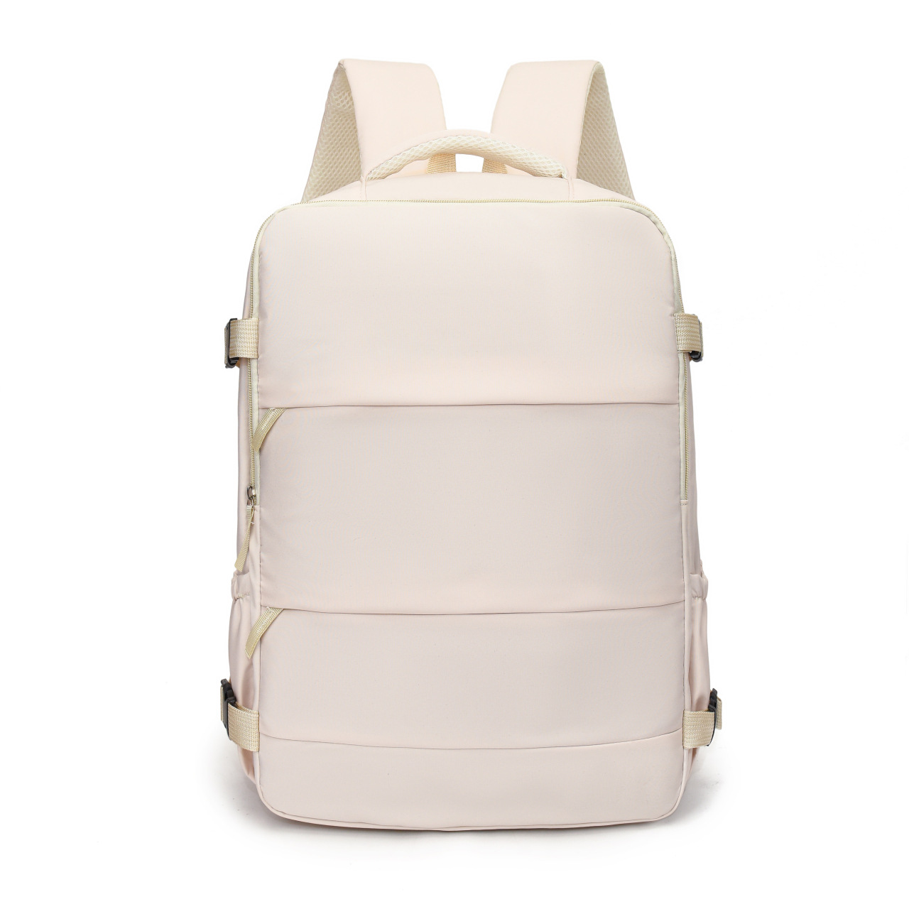 White 25L Travel Laptop Backpack with Shoe Compartment 180 Degree Opening