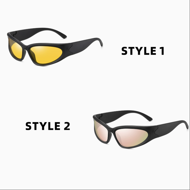 2 Pack Black-rimmed Night Vision Lenses + Pink Polarized Sports Sunglasses Men