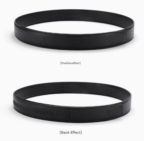 Men's Genuine Leather Ratchet Belt Automatic Buckle 120cm Adjustable Waistband view 3
