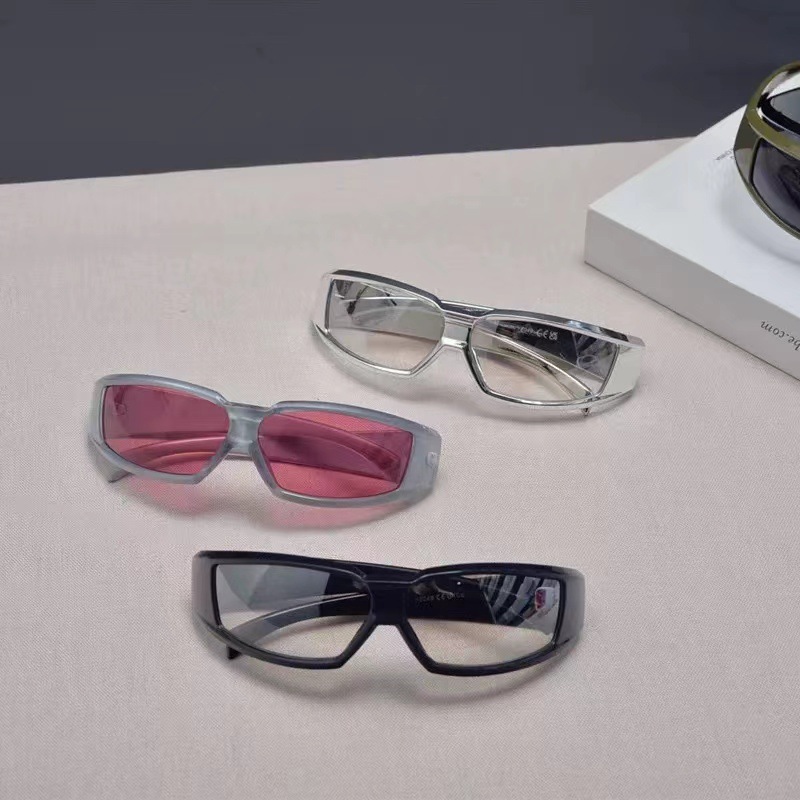 3 Pack Y2K Cyberpunk Sunglasses Futuristic Rectangular Shades Sci-Fi Style — image 1