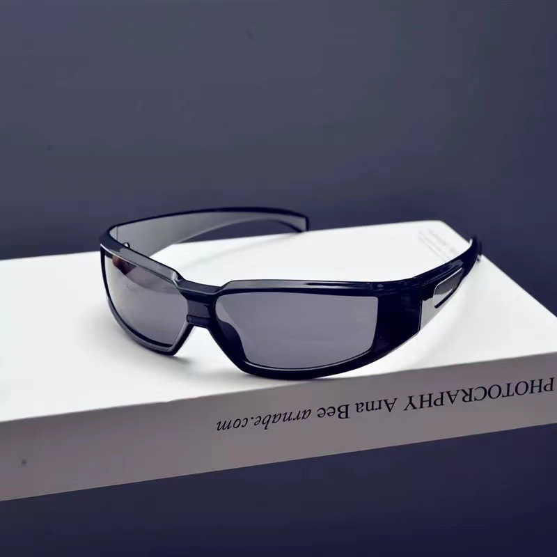 3 Pack Y2K Cyberpunk Sunglasses Futuristic Rectangular Shades Sci-Fi Style view 3