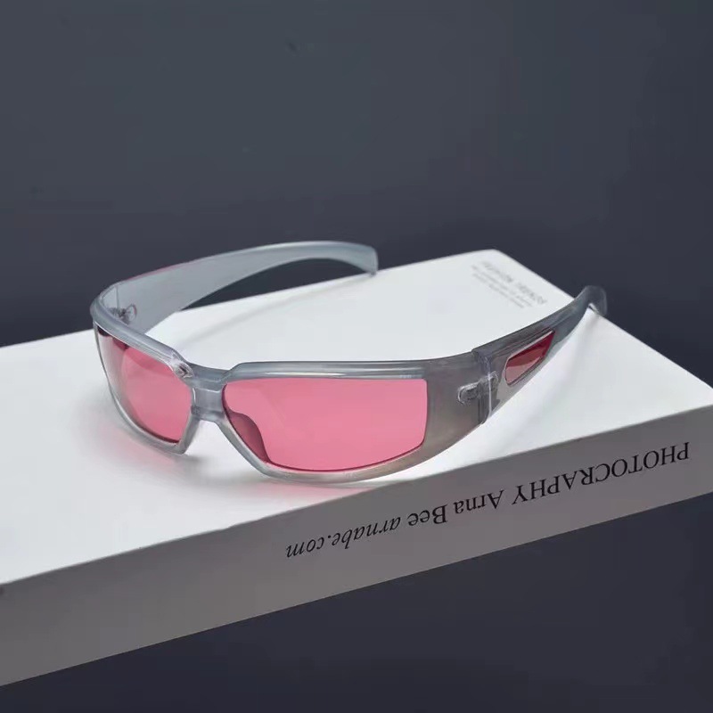 3 Pack Y2K Cyberpunk Sunglasses Futuristic Rectangular Shades Sci-Fi Style view 4