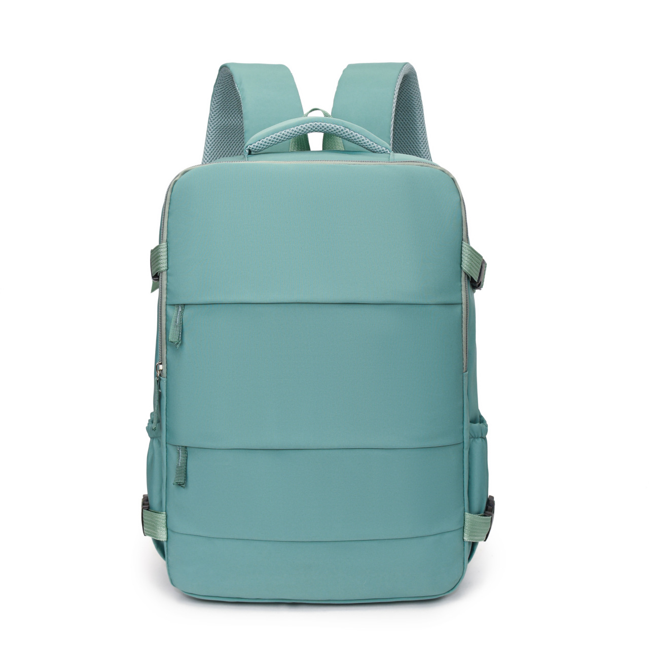 Light Green 25L Travel Laptop Backpack with Shoe Compartment 180 Degree