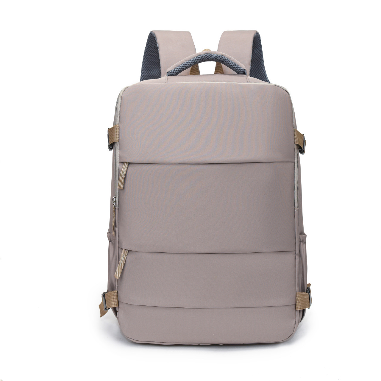 Grey 25L Travel Laptop Backpack with Shoe Compartment 180 Degree Opening Carry