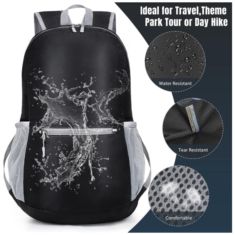 Red Ultra Lightweight Foldable Backpack Packable Daypack Compact Travel view 3