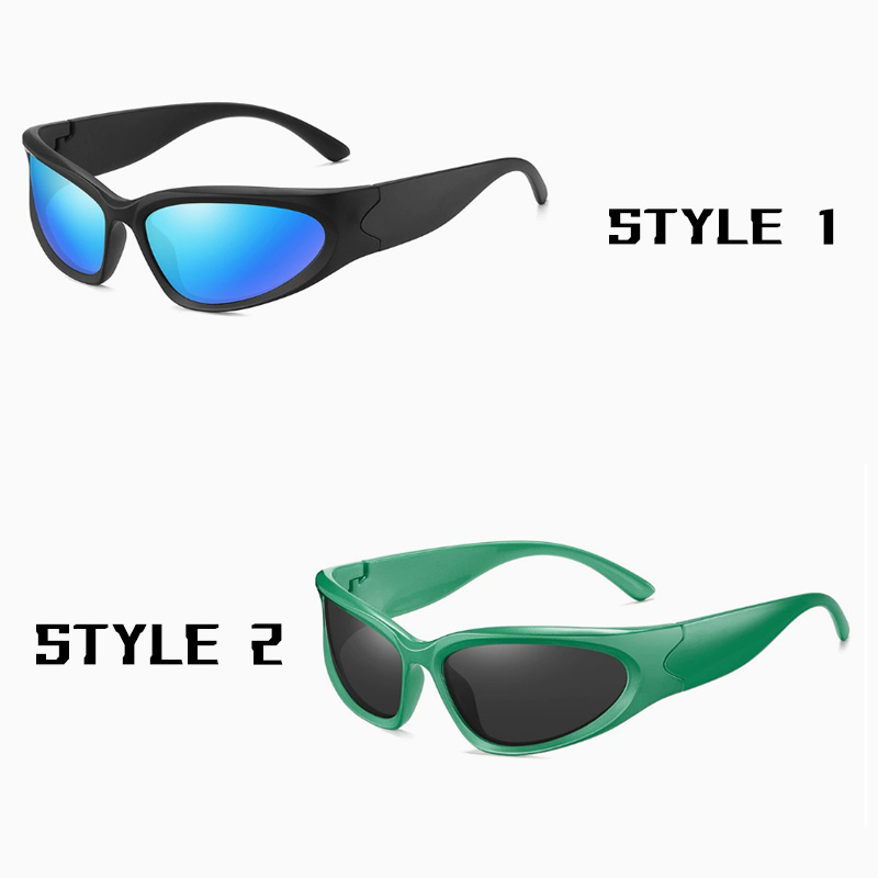 2 Pack Black Frame + Green Frame Sports Sunglasses Men Small Frame Cycling