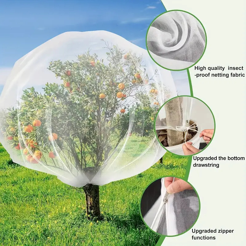 2m x 2.4m Garden Plant Protection Net Cover with Zipper and Drawstring Fruit view 2
