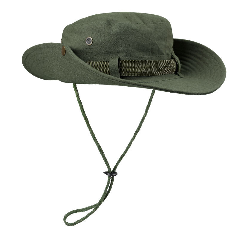 Army Green Foldable Wide Brim Sun Hat Unisex Bucket Safari Cap Adjustable
