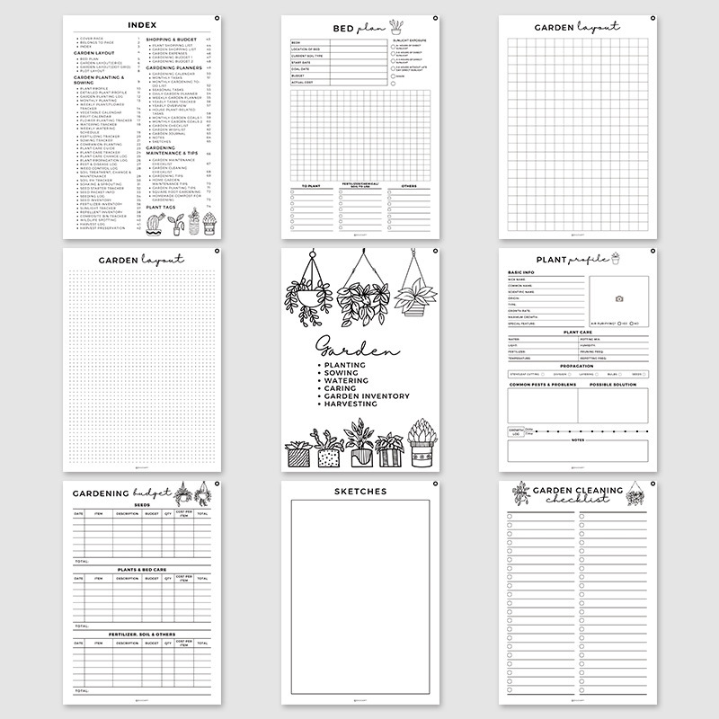 Garden Planner Journal & Plant Care Log Book with Layout Grids Watering view 3