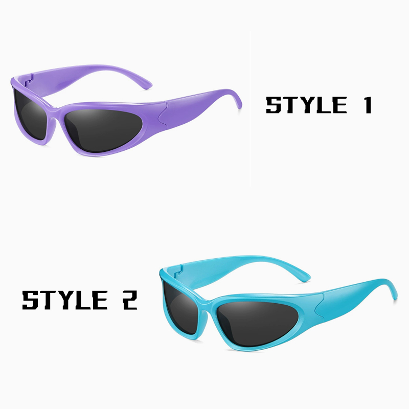 2 Pack Purple Frame + Blue Frame Sports Sunglasses Men Small Frame Cycling