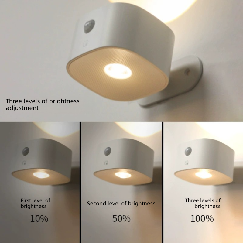 White Rechargeable Motion Sensor Wall Light Dual Light Source Magnetic LED view 2