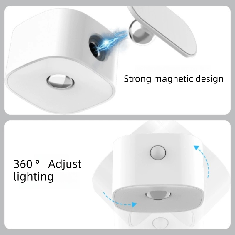 White Rechargeable Motion Sensor Wall Light Dual Light Source Magnetic LED view 3