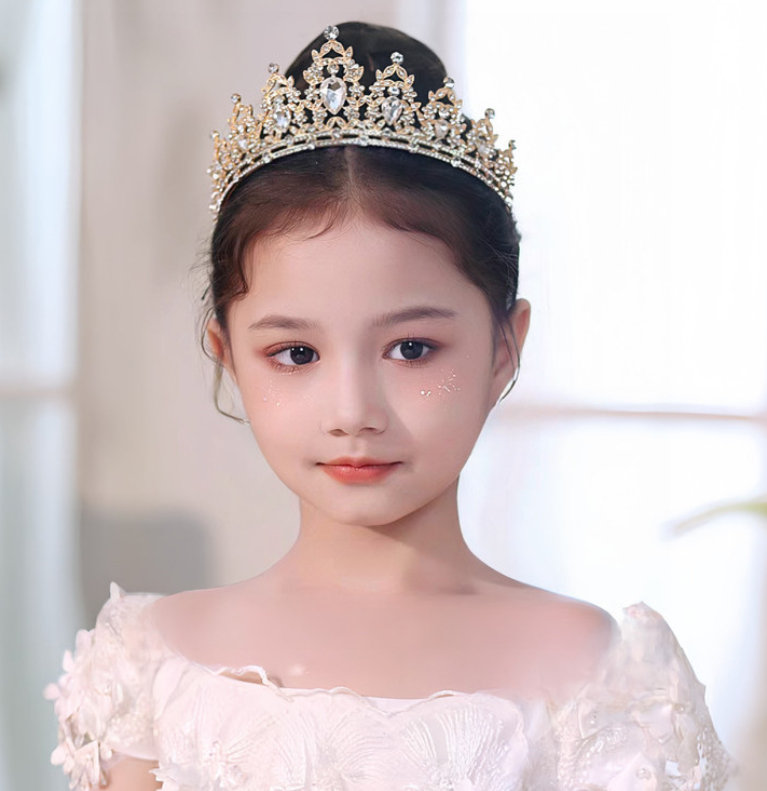 Multicolor Girls Princess Tiara Crown Crystal Rhinestone Headpiece 14cm view 2