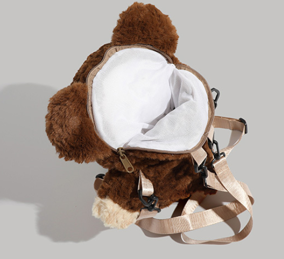 Beige Bear Cute Plush Teddy Bear Backpack Stuffed Animal Rucksack Convertible view 3