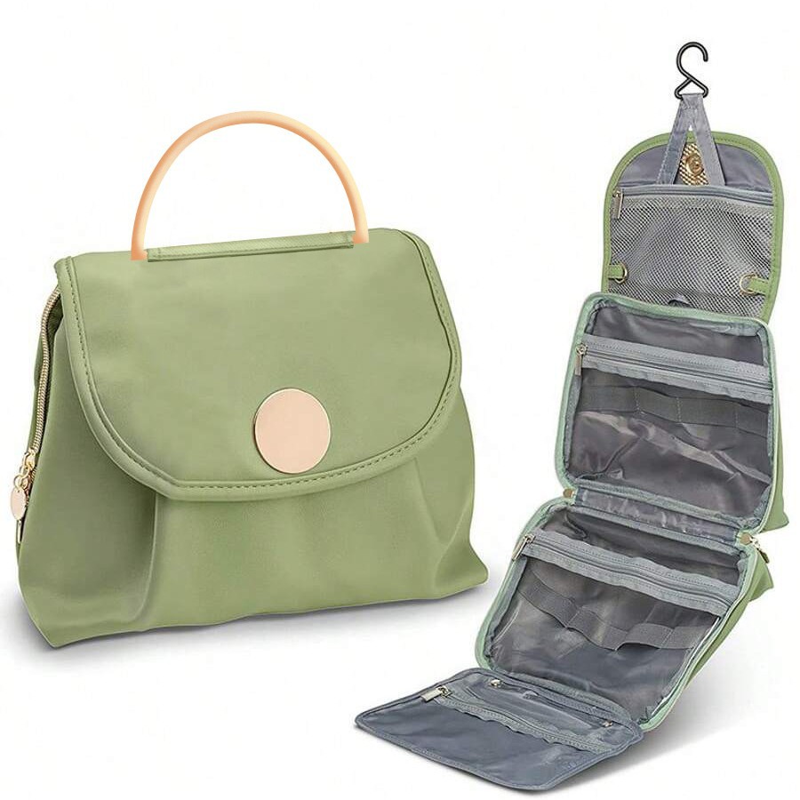 Green Large Hanging Toiletry Bag Waterproof Travel Cosmetic Organiser with