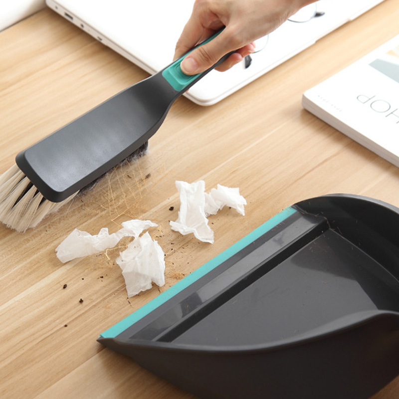 2-Piece Handheld Dustpan and Brush Set Mini Broom with Soft Rubber Lip for view 4