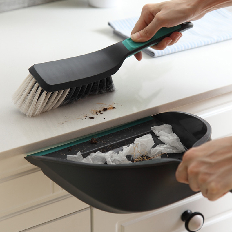 2-Piece Handheld Dustpan and Brush Set Mini Broom with Soft Rubber Lip for view 6