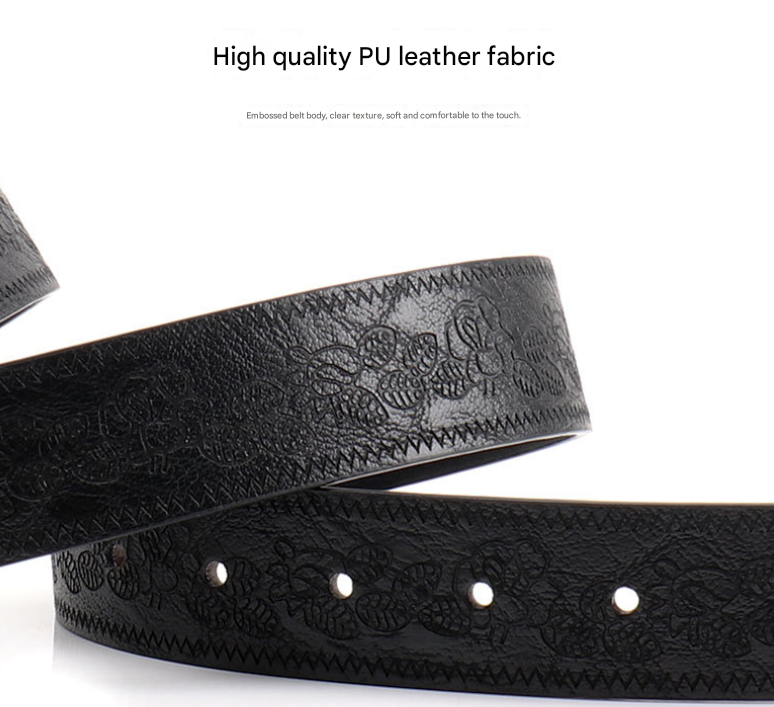 Brown Women's Western Style Embossed Belt 2 Pack Vintage PU Leather Waistband view 2