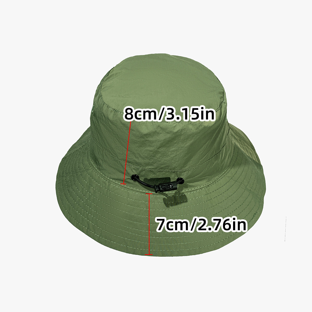 Grey Foldable Waterproof Bucket Hat Packable Sun Cap Wide Brim with Adjustable view 3