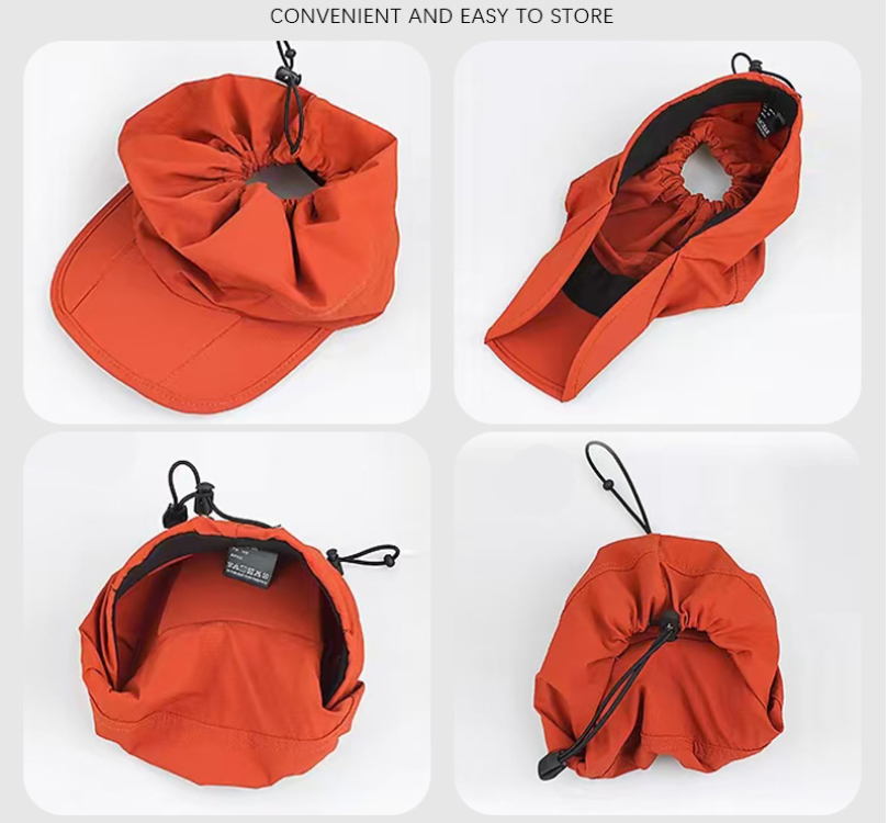 Grey Women's Foldable Sun Visor Cap Quick Dry Packable Empty Top Hat view 3