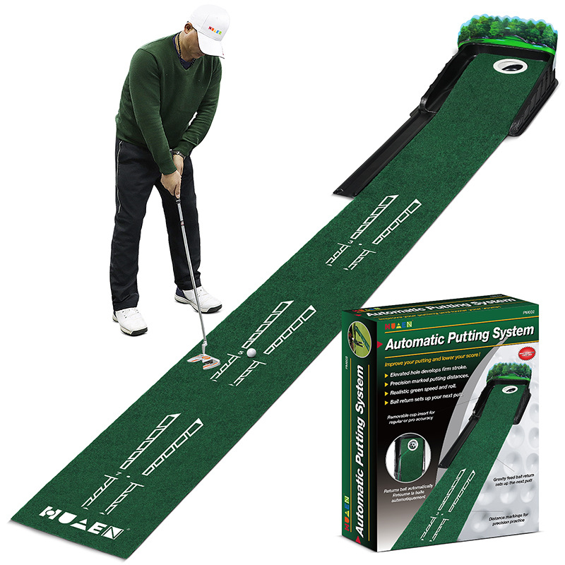 Indoor Golf Putting Mat with Automatic Ball Return System 2.6m Practice Green