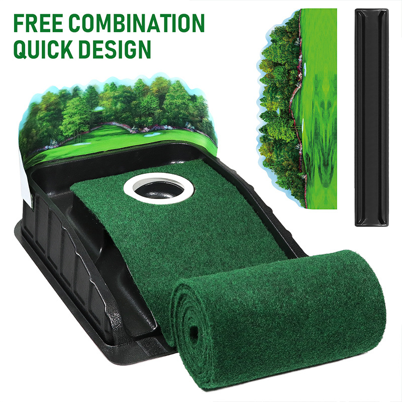 Indoor Golf Putting Mat with Automatic Ball Return System 2.6m Practice Green view 4