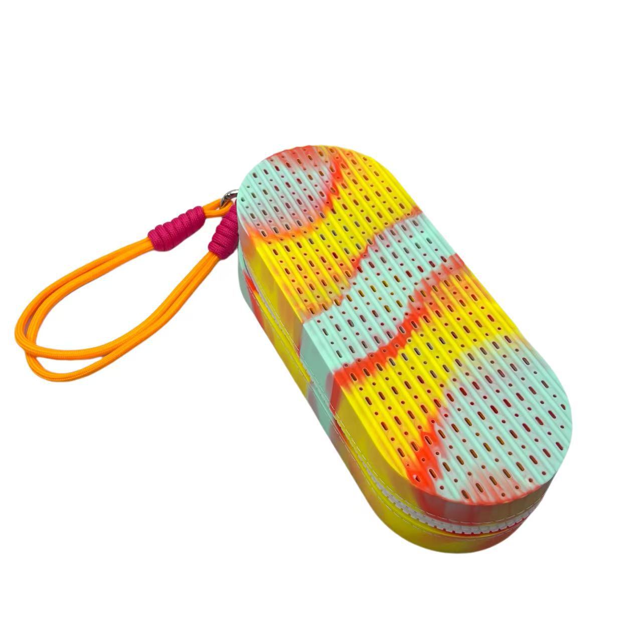 Yellow-blue Breathable Silicone Swim Goggles Case Shockproof Sunglasses