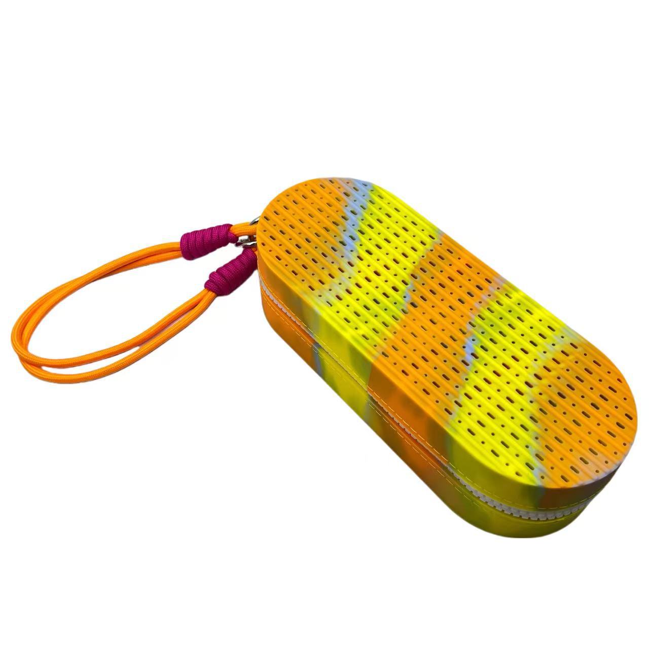 Yellow-orange Breathable Silicone Swim Goggles Case Shockproof Sunglasses
