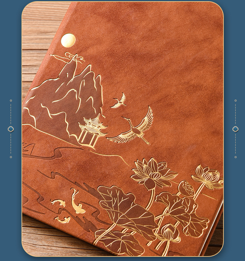 Green A5 Premium Notebook Gift Set with Pen - PU Leather Journal with Gold view 4