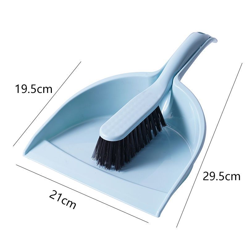 Blue Mini Dustpan and Brush Set Handheld Sweeping Broom with Rubber Lip for