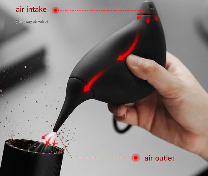 White Powerful Hummingbird Air Blower Manual Dust Cleaner for Coffee Grinders view 4