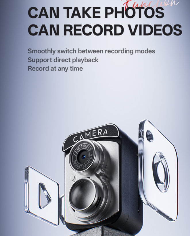 Retro Design Mini Digital Thumb Camera for Students - 2.0MP Video Recording view 5