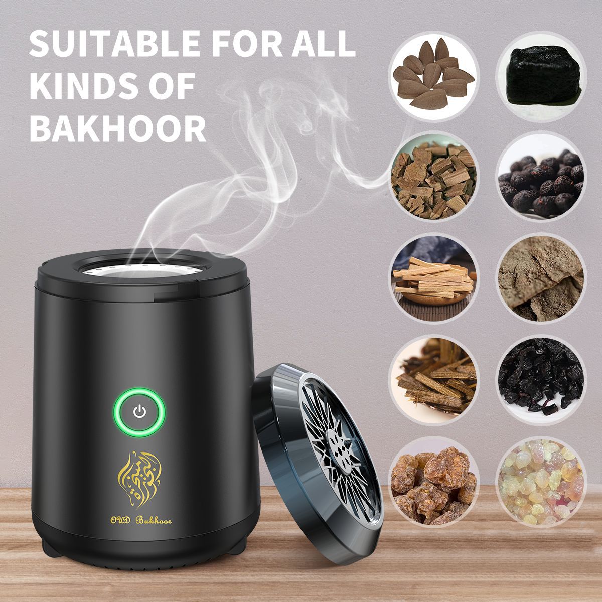 Portable Electric Oud Bukhoor Incense Burner with Speaker - USB Rechargeable view 6