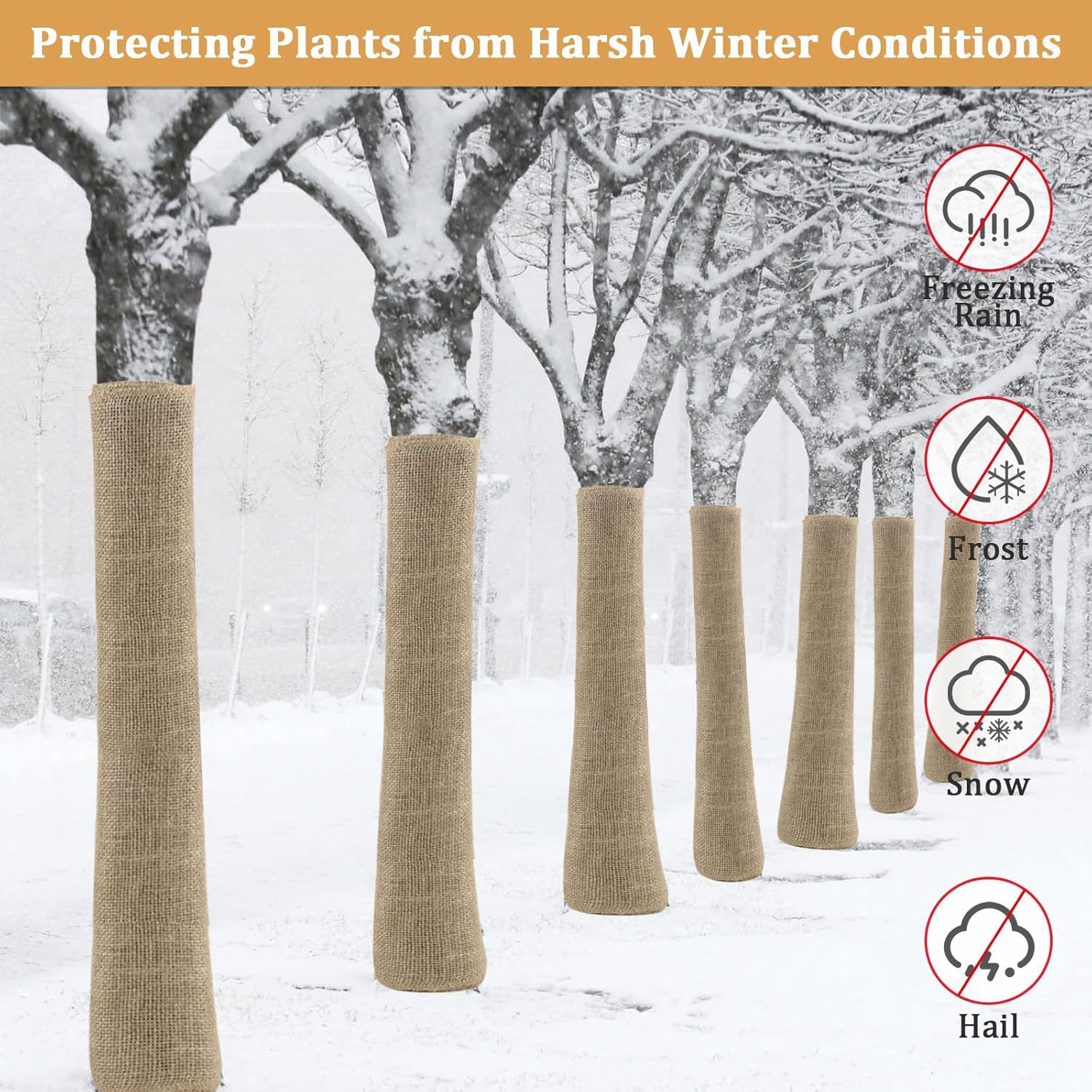 40in x 10ft Natural Jute Burlap Plant Blankets - High Density Winter Frost view 5