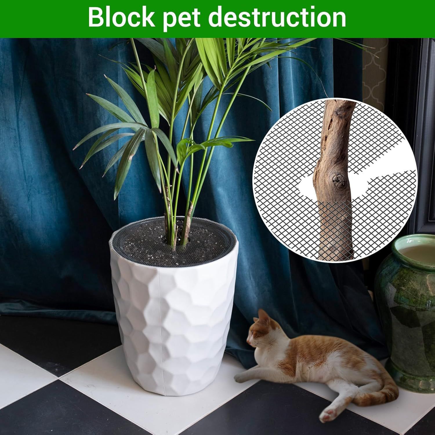 6 Pack Plant Pot Grids 15.7 Inch Flower Pot Soil Protector Cat Dog Pet Proof view 4