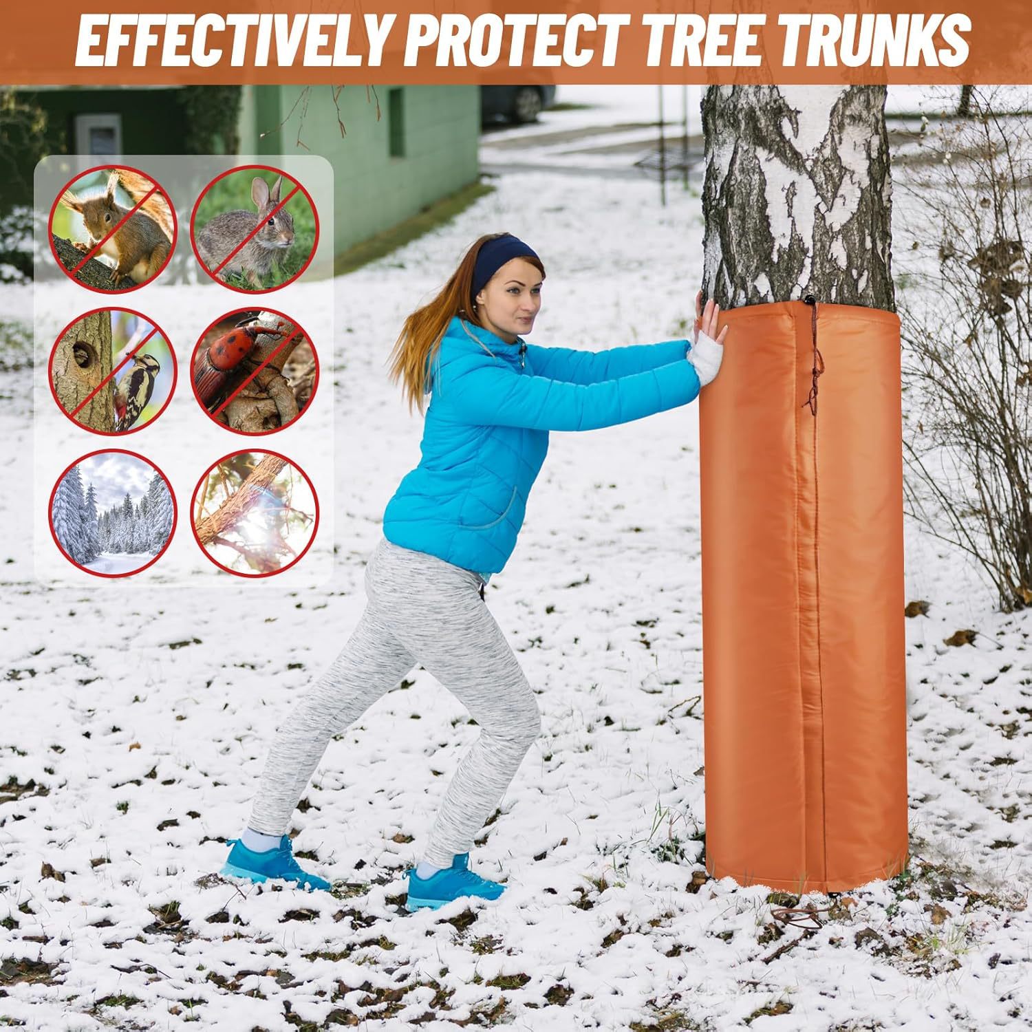 2 Pack Insulated Tree Trunk Protectors 100cm Height Winter Frost Covers for view 2