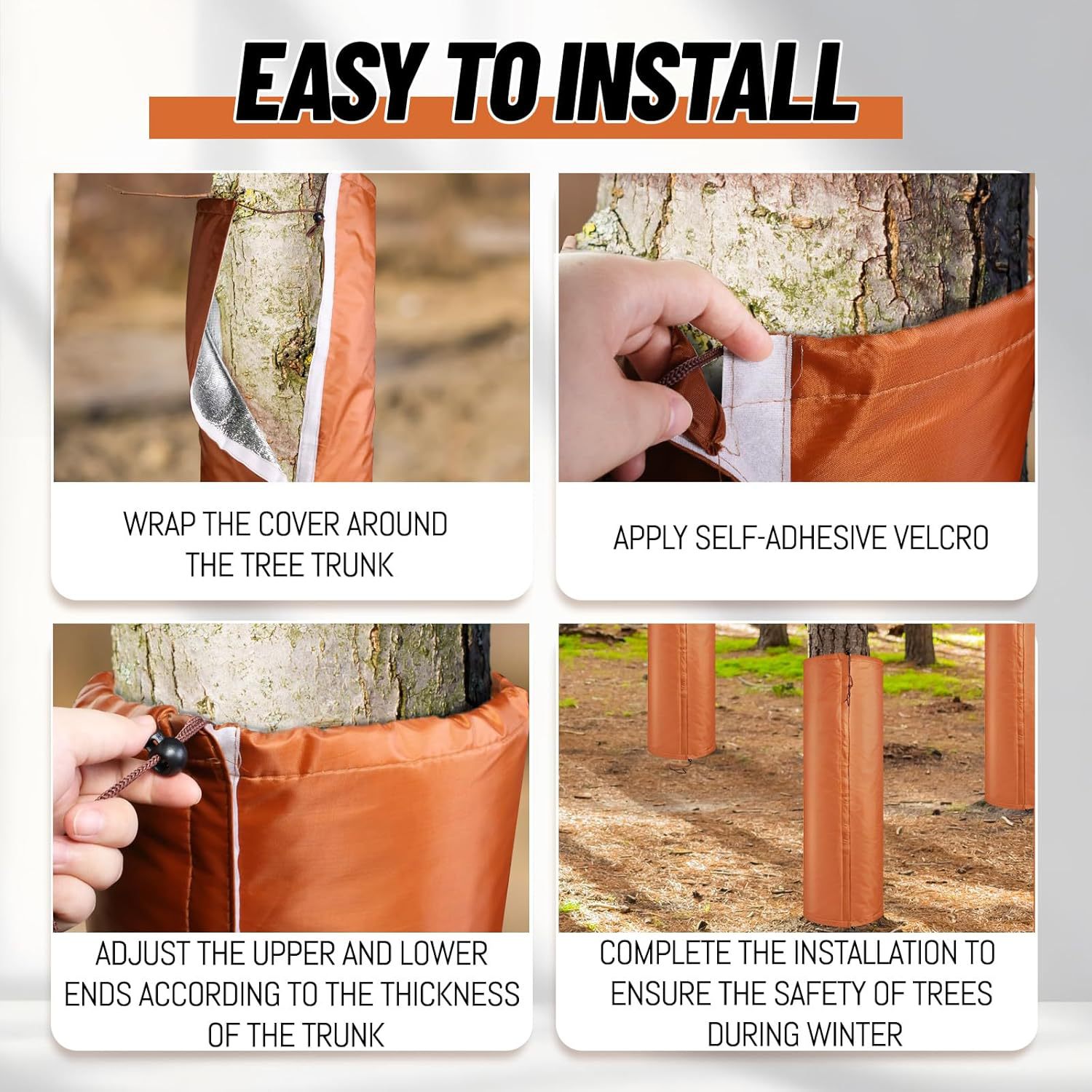 2 Pack Insulated Tree Trunk Protectors 100cm Height Winter Frost Covers for view 4