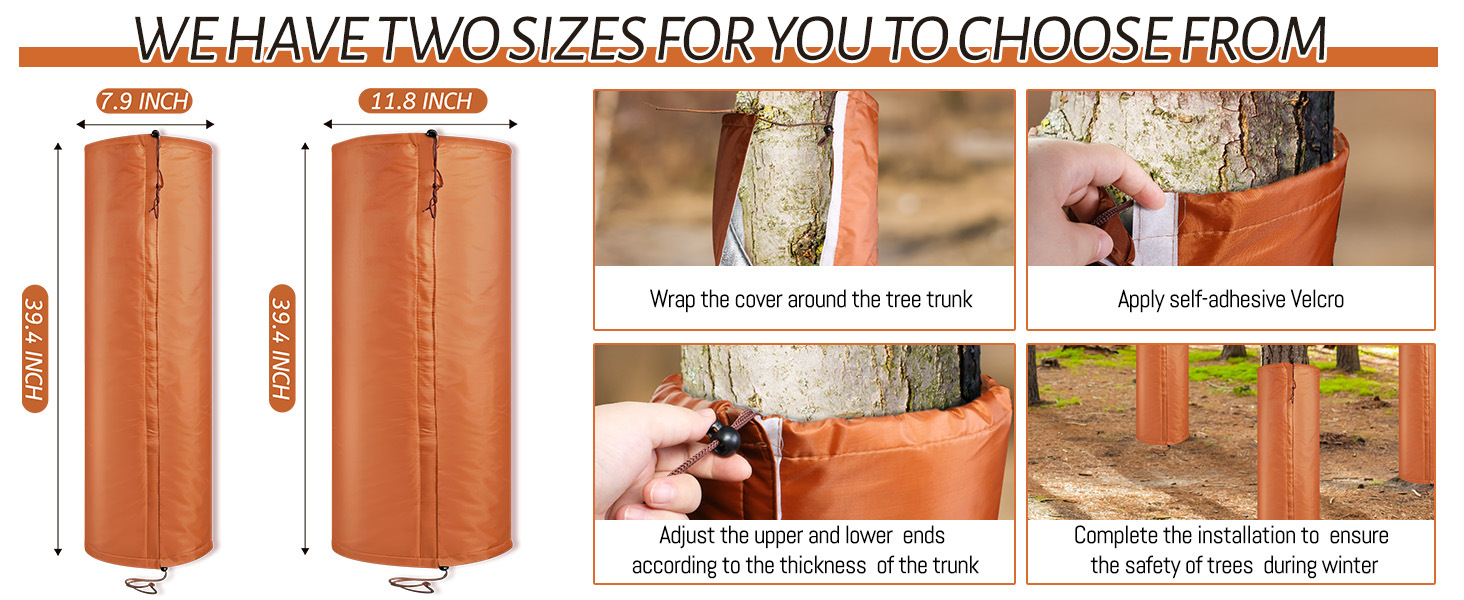 2 Pack Insulated Tree Trunk Protectors 100cm Height Winter Frost Covers for view 5