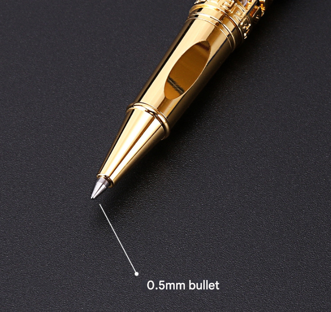 Light Blue Two-piece Set Luxury Retro Dragon Head Signature Pen Gift Set view 2