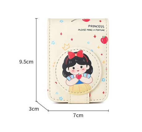 Girl 2 Pack Mini Lipstick Case with Mirror Cute Design Small Makeup Pouch view 3