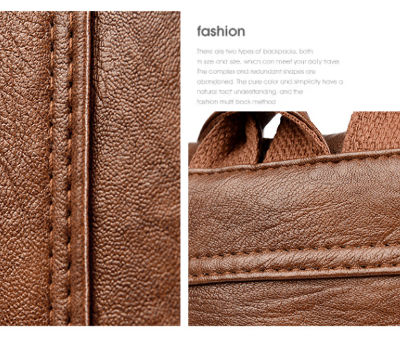 Brown Women's Anti-Theft Backpack Purse Soft Faux Leather Convertible Rucksack view 3