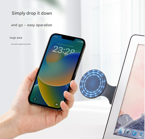 Black Magnetic Laptop Phone Holder Side Mount Expansion Bracket Slim 6mm view 4