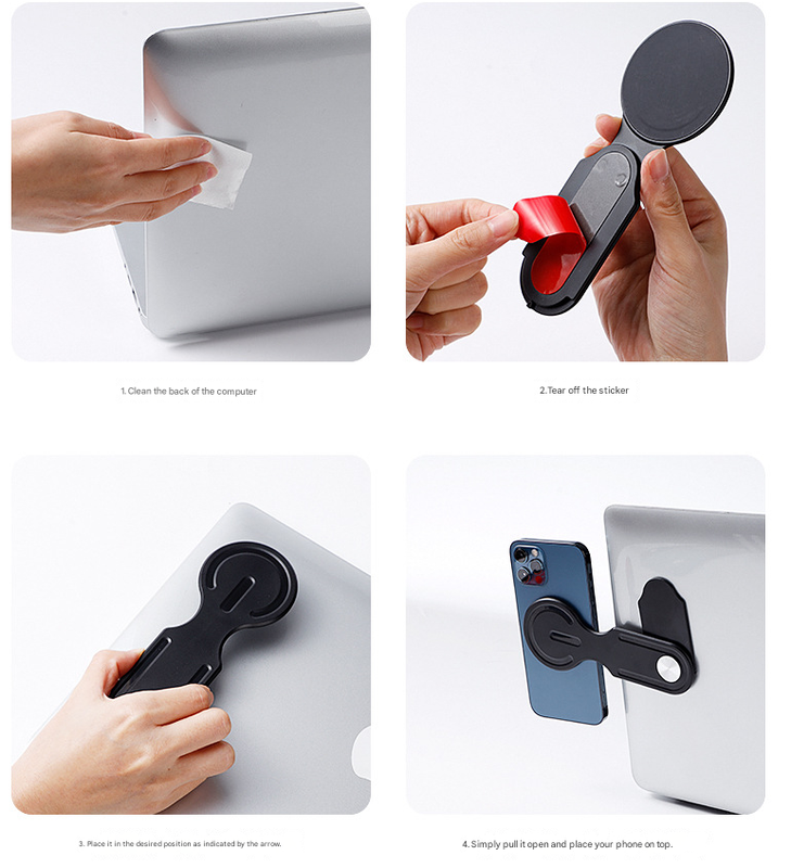 Light Grey Magnetic Laptop Phone Holder Side Mount Expansion Bracket Slim 6mm view 2