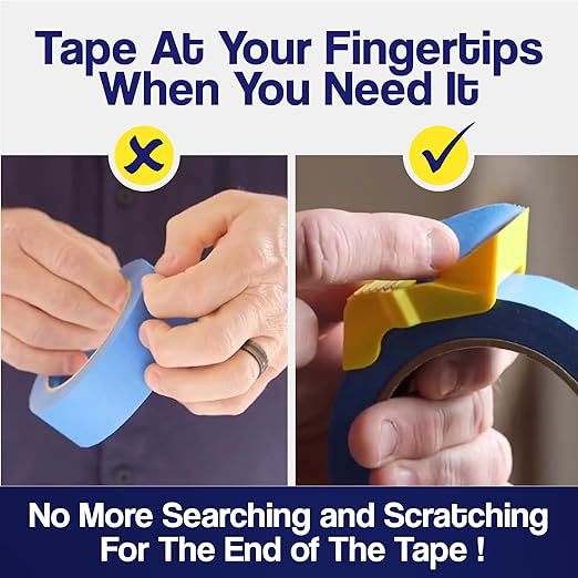 15 Pack Masking Tape Cutter Set (5 x 3 Sizes) Compact Clip-On Dispenser for 1" view 2
