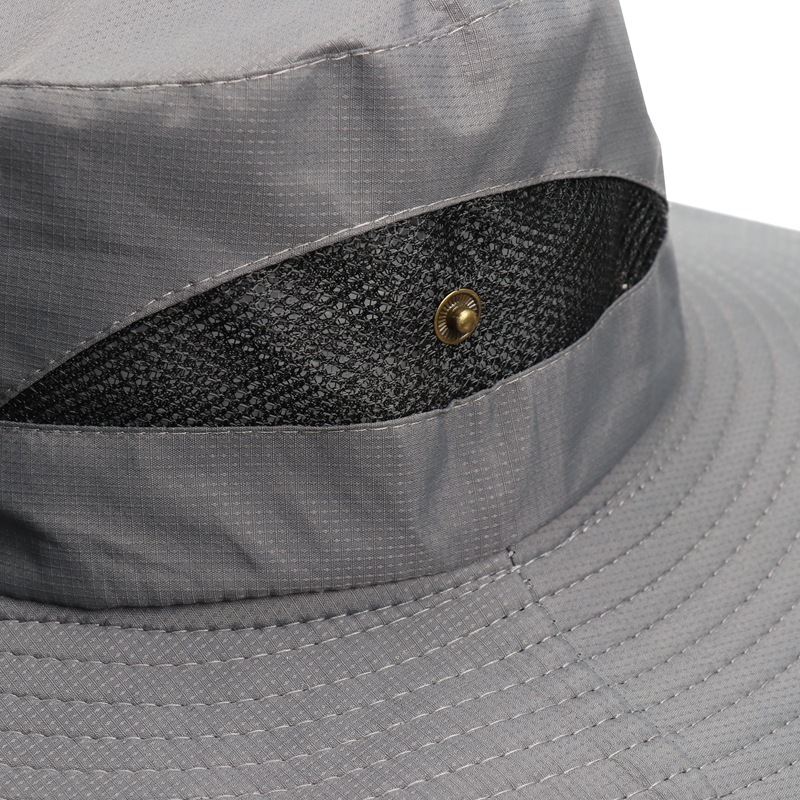Navy Blue Outdoor Mosquito Head Net Hat with 40cm Mesh Shield - Wide Brim Sun view 3